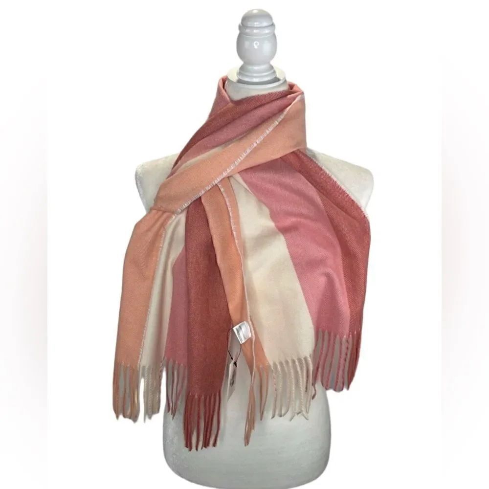 Hadley Wren Scarf Rectangular stripe Pink